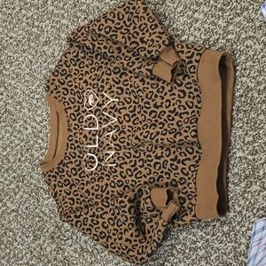Girl cheetah print sweatshirt